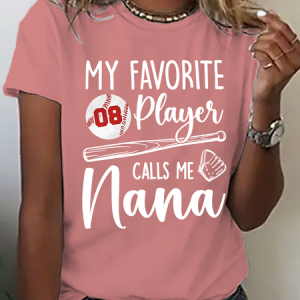My Favorite Player Calls Me Grandma Shirt, Baseball Grandma Cotton T-Shirt, T-shirts, Lilicloth.com