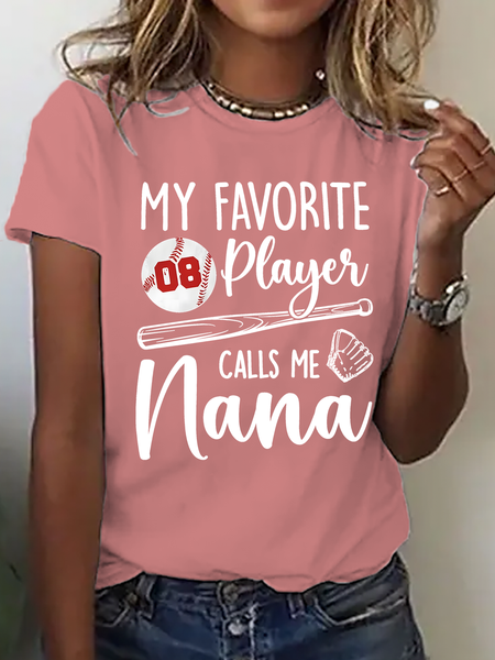My Favorite Player Calls Me Grandma Shirt, Baseball Grandma Cotton T-Shirt, T-shirts, Lilicloth.com