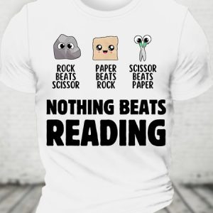 Nothing Beats Reading Librarian Book Bookworm Short Sleeve T-Shirt, T-shirts, Lilicloth.com