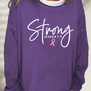 Breast Cancer Survivor Faith Casual Loose Sweatshirt, Hoodies&Sweatshirts, Lilicloth.com