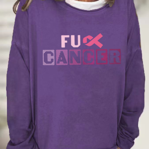 Breast Cancer Awareness Crew Neck Casual Sweatshirt, Hoodies&Sweatshirts, Lilicloth.com