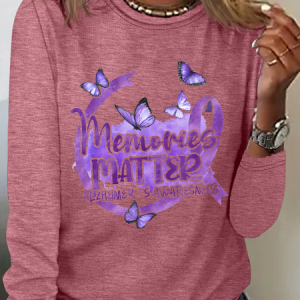 Memories Matter Alzheimer's Awareness Casual Long Sleeve Shirt, Long sleeves, Lilicloth.com