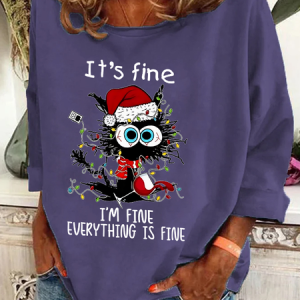 Women's Crew Neck Christmas Casual Spring/Fall Long Sleeve Sweatshirt, JustFashionNow Sweatshirts & Hoodies, color:Deep Purple|size:3XL,