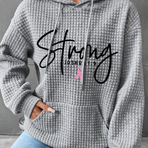 Breast Cancer Survivor Faith Simple Loose Hoodie, Hoodies&Sweatshirts, Lilicloth.com