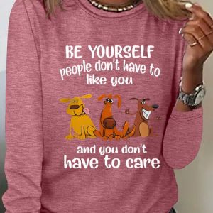 Be yourself Casual Long Sleeve Shirt, Long sleeves, Lilicloth.com
