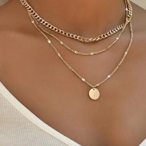 Disc Pendant Chain Layered Necklace, women Necklace & Pendant, ChicMe catalog