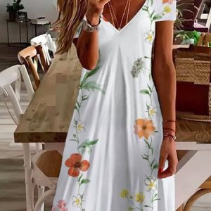 Women's Floral Printing Two-Piece Set Daily Long Sleeve Casual Spring/Fall Top With Pants Matching Set, JustFashionNow Casual Dresses, color:White|size:XXL,