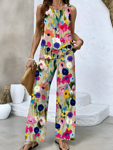 Flowers jacket and trouser suit Two-piece, Two-pieces, Lilicloth.com - Image 4