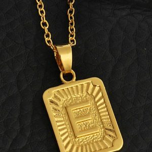 1pc Letter Embossed Square Pendant Necklace, women Necklace & Pendant, ChicMe catalog