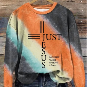 Women's Crew Neck Ombre Casual Spring/Fall Long Sleeve Sweatshirt, JustFashionNow Sweatshirts & Hoodies, color:Orange|size:XXL,