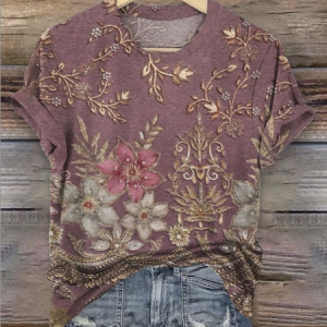 Casual Regular Fit Cotton T-Shirt, T-shirts, Lilicloth.com