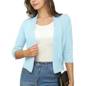 Plain Others Casual Loose Knit Top, JustFashionNow Cardigans, color:Light Blue|size:XXL,