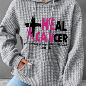Heal Cancer Breast Cancer Awareness Month Simple Loose Hoodie, Hoodies&Sweatshirts, Lilicloth.com
