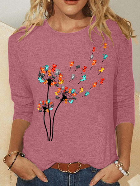 Love Cats Casual Long Sleeve Shirt, Long sleeves, Lilicloth.com