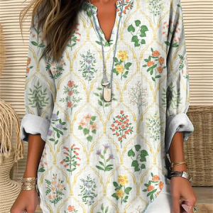 Flower geometry Print Blouse, Blouses, Lilicloth.com