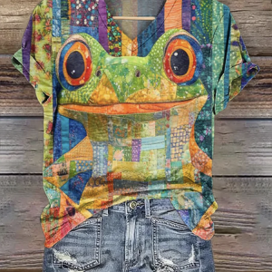 V Neck Casual T-Shirt, T-shirts, Lilicloth.com