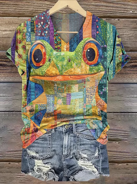 V Neck Casual T-Shirt, T-shirts, Lilicloth.com