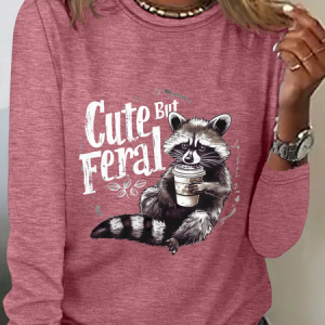 Cute But Feral Long Sleeve Shirt, Long sleeves, Lilicloth.com