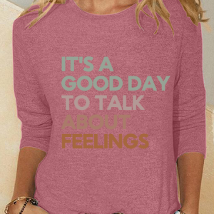 It's Good Day To Talk About Feelings Casual Long Sleeve Shirt, Long sleeves, Lilicloth.com