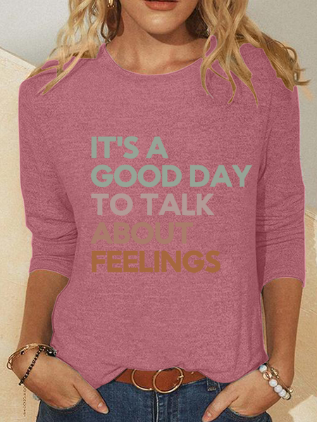 It's Good Day To Talk About Feelings Casual Long Sleeve Shirt, Long sleeves, Lilicloth.com