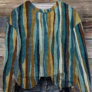 Women's Crew Neck Abstract Graphic Casual Spring/Fall Cotton Long Sleeve Sweatshirt, JustFashionNow Sweatshirts & Hoodies, color:Green|size:5XL,