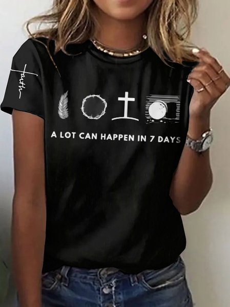 Regular Fit Geometric Casual T-Shirt, T-shirts, Lilicloth.com