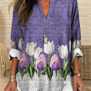 3D Flowers and plants Blouse, Blouses, Lilicloth.com