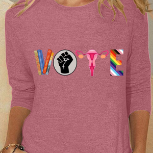 Vote Banned Books Casual Long Sleeve Shirt, Long sleeves, Lilicloth.com