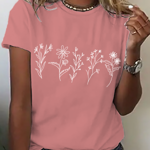 Wildflower Cotton T-Shirtw, T-shirts, Lilicloth.com