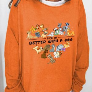 Comfort Colors Life Is Better With Dogs Casual Sweatshirt, Hoodies&Sweatshirts, Lilicloth.com