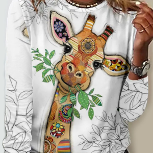 Women's Long Sleeve Tee T-shirt Spring/Fall Ethnic Jersey Crew Neck Daily Going Out Casual Top, JustFashionNow T-Shirts, color:White|size:4XL,
