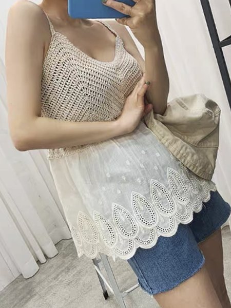 Women's Gallus Tank Top Camisole Summer Plain Spaghetti Daily Casual Top, JustFashionNow Tanks & Camis, color:Apricot|size:One-size,