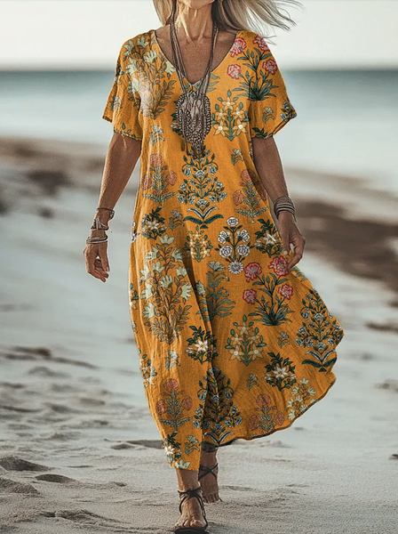 Casual Floral Dress With No Belt, Dresses, Lilicloth.com