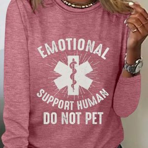 Emotional Support Human Do Not Pet Long Sleeve Shirt, Long sleeves, Lilicloth.com