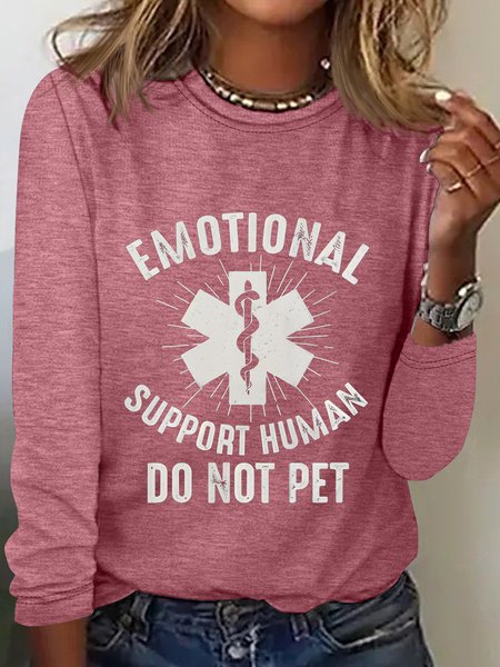 Emotional Support Human Do Not Pet Long Sleeve Shirt, Long sleeves, Lilicloth.com