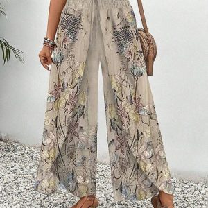 Plus Size Scramble Casual Loose Pants, JustFashionNow Pants, color:Apricot|size:4X,