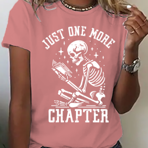Just One More Chapter Shirt, Bookworm T-Shirt Cotton T-Shirt, T-shirts, Lilicloth.com