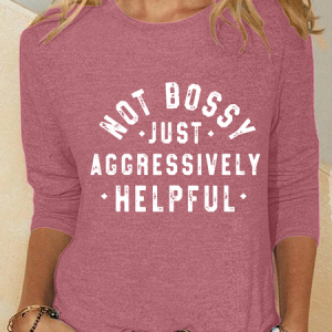 Not Bossy Just Aggressively Helpful Casual Long Sleeve Shirt, Long sleeves, Lilicloth.com