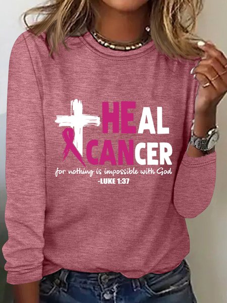 Heal Cancer Breast Cancer Awareness Month Long Sleeve Shirt, Long sleeves, Lilicloth.com