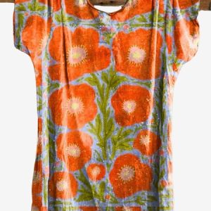 Women's Short Sleeve Tee T-shirt Summer Floral Jersey V Neck Holiday Going Out Casual Top, JustFashionNow T-Shirts, color:Orange|size:XXL,