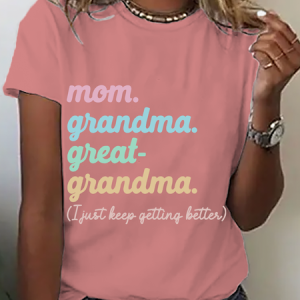 Mom Grandma Great-Grandma Cotton T-Shirt, T-shirts, Lilicloth.com