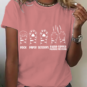 Rock Paper Scissors Cotton T-Shirt, T-shirts, Lilicloth.com