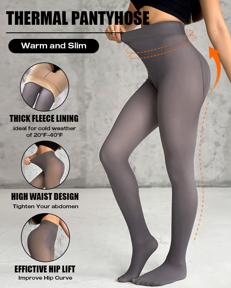 ChicMe ShapeLift 2-Piece Magic Thick Fleece Lined Leggings High Waist Thermal Pantyhose Warm Leggings 3 Shades (Size Regular/Large/Extra Large), women Leggings, ChicMe catalog - Image 3