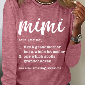 Mimi Definition Grandma Definition Casual Long Sleeve Shirt, Long sleeves, Lilicloth.com