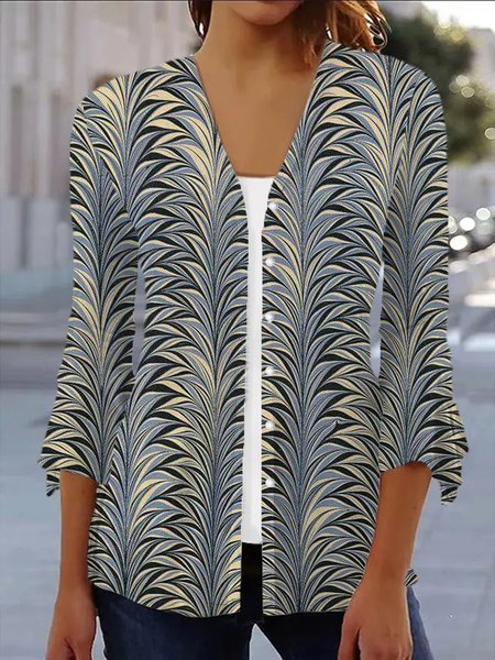 Women's Spring/Fall Outerwear Casual Abstract Jersey Shawl Jacket, JustFashionNow Coats, color:Gray|size:XXL,