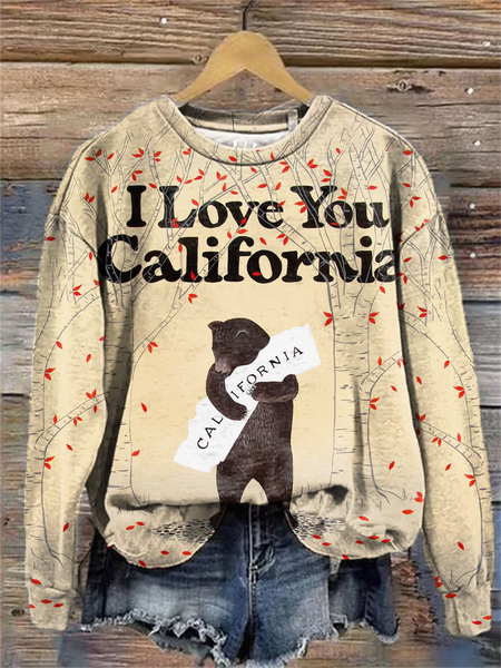 Women's Crew Neck Floral Printing Casual Spring/Fall Long Sleeve Sweatshirt, JustFashionNow Sweatshirts & Hoodies, color:Apricot|size:XXL,