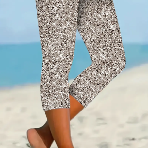 Women's Abstract Capris Elastic Waist Pant Casual Summer Trousers, JustFashionNow Leggings, color:As Picture|size:XXL,