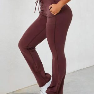 Lace-up Quick Dry Active Flared Pants, women Active Pants, ChicMe catalog