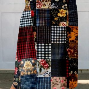 Women's Vintage Plaid Umbrella Spring/Fall Cotton Skirt, JustFashionNow Skirts, color:Color3|size:3XL,