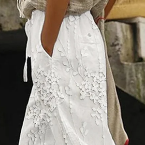 Casual Floral Ankle Pants Printing Pants, Pants, color:White|size:3XL, catalog Noracora shop